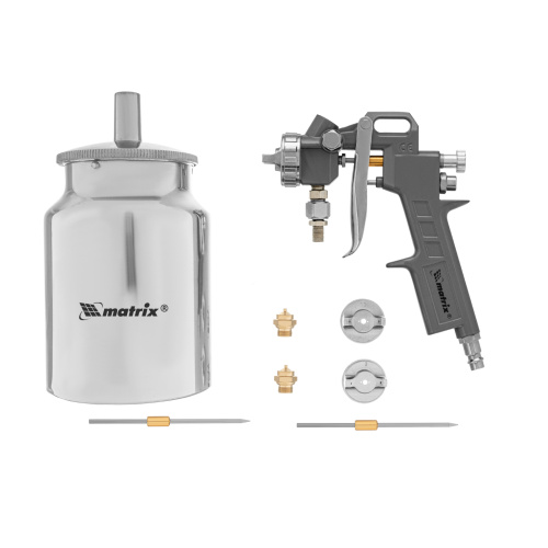 Краскораспылитель пневматический с нижним бачком V 1, 0 л, сопло D 1.2, 1.5 и 1.8 мм Matrix купить в Москве с доставкой по всей России | ProtosMarket.ru