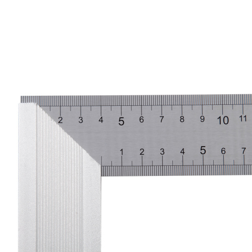 Угольник стальной 300 мм, нержавеющая сталь, градуировка, алюминиевое основание Denzel по ценам производителя в Санкт-Петербурге с доставкой по всей России