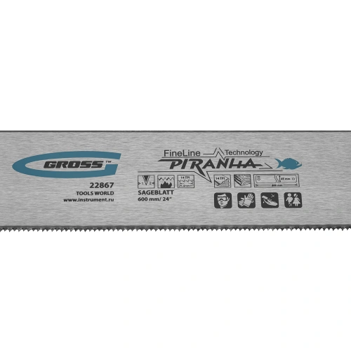 Пильное полотно для прецизионного стусла "Piranha", 600 мм, каленый зуб 2D, 14 TPI Gross по ценам производителя в Санкт-Петербурге с доставкой по всей России