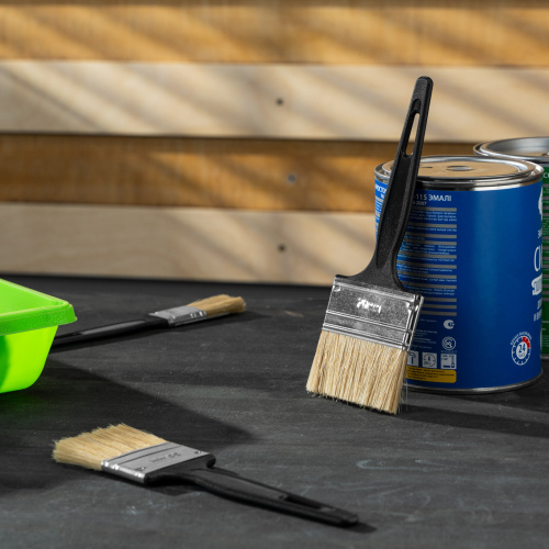 Кисть флейцевая "Стандарт", 70 х 6 мм, натуральная щетина, пластиковая ручка Сибртех купить в Москве с доставкой по всей России | ProtosMarket.ru