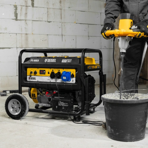 Генератор бензиновый PS 80 EA, 8.0 кВт, 230 В, 25 л, коннектор автоматики, электростартер Denzel по ценам производителя в Санкт-Петербурге с доставкой по всей России