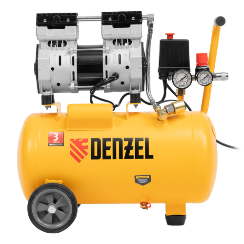 Компрессор DLS950/24 безмаслянный малошумный 950 Вт, 165 л/мин, ресивер 24 л Denzel по ценам производителя в Санкт-Петербурге с доставкой по всей России