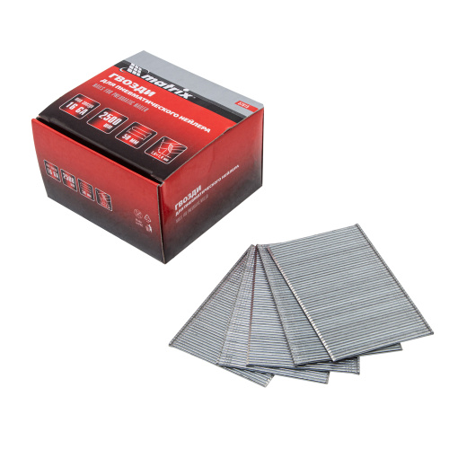 Гвозди для пневматического нейлера 16GA, сечение 1.6 х 1.4, длина 50 мм, 2500 шт Matrix купить в Москве с доставкой по всей России | ProtosMarket.ru