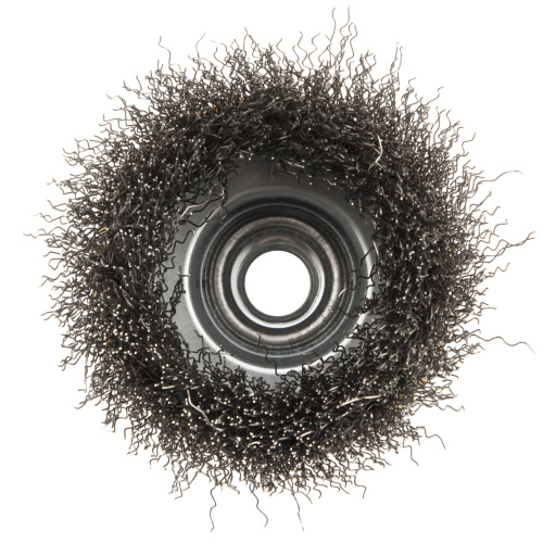 Щетка для УШМ, 75 мм, "Чашка", витая нержавеющая проволока 0.3 мм, М14 Denzel по ценам производителя в Санкт-Петербурге с доставкой по всей России