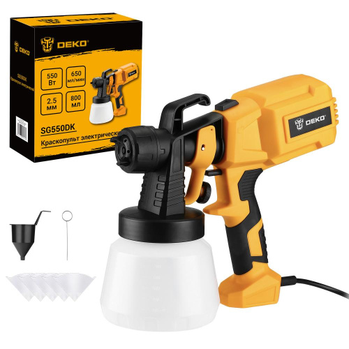 Краскопульт электрический DEKO SG550DK, 800 мл, 550Вт по ценам производителя в Санкт-Петербурге с доставкой по всей России