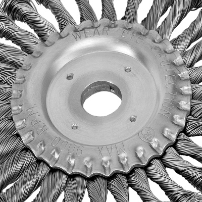 Щетка для УШМ 175 мм, посадка 22.2 мм, плоская, крученая металлическая проволока Сибртех по ценам производителя в Санкт-Петербурге с доставкой по всей России