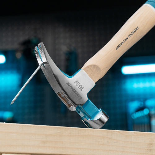 Молоток-гвоздодер, 450 г, угол 75, магнит, обрезиненная рукоятка American hickory GROSS купить в Москве с доставкой по всей России | ProtosMarket.ru