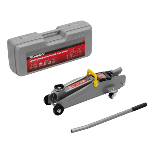 Домкрат гидравлический подкатной, 2 т, высота подъема 135-385 мм, в пластиковый кейсе Matrix по ценам производителя в Санкт-Петербурге с доставкой по всей России