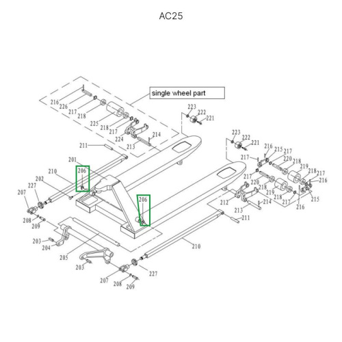 Стопорное кольцо оси углового рычага для гидравлических тележек DF25 по ценам производителя в Санкт-Петербурге с доставкой по всей России