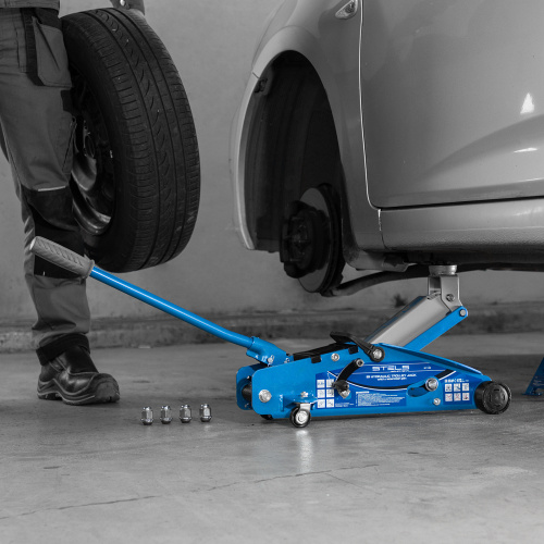 Домкрат гидравлический подкатной 2.5 т, с фиксатором, Safety Pin, 140-385 мм Stels по ценам производителя в Санкт-Петербурге с доставкой по всей России