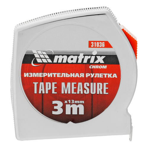 Рулетка Chrom,3 м x 13 мм,хромированный корпус Matrix по ценам производителя в Санкт-Петербурге с доставкой по всей России