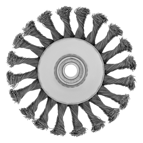 Щетка для УШМ, 125 мм, М14, "тарелка", крученая проволока 0.5 мм Matrix по ценам производителя в Санкт-Петербурге с доставкой по всей России