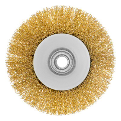 Щетка для УШМ, 125 мм, М14, "тарелка", латунированная витая проволока Matrix по ценам производителя в Санкт-Петербурге с доставкой по всей России