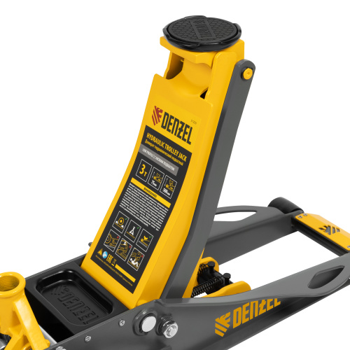 Домкрат гидравлический подкатной, 3 т, 75-500 мм, быстрый подъем, низкий подхват, проф. Denzel по ценам производителя в Санкт-Петербурге с доставкой по всей России