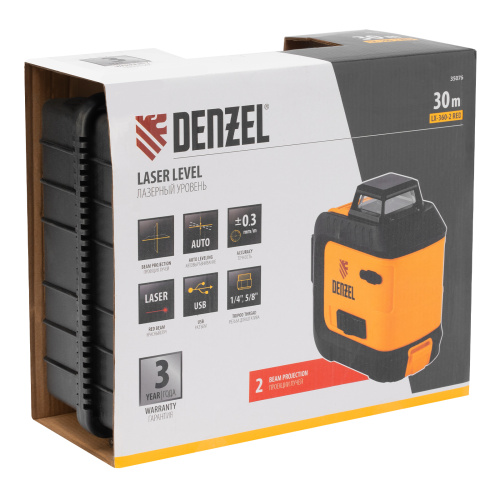 Лазерный уровень мультипризменный LX 360-2 Red, 30 м, 635 нм, аккумулятор Li 2800 мАч, резьба 5/8" Denzel купить в Москве с доставкой по всей России | ProtosMarket.ru