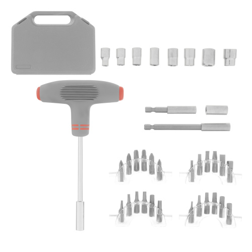 Отвертка с Т-образной эргономичной ручкой и набором насадок, 36 шт, CrV, пластиковый бокс Matrix купить в Москве с доставкой по всей России | ProtosMarket.ru