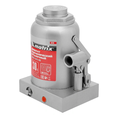Домкрат гидравлический бутылочный, 30 т, высота подъема 260-415 мм Matrix по ценам производителя в Санкт-Петербурге с доставкой по всей России