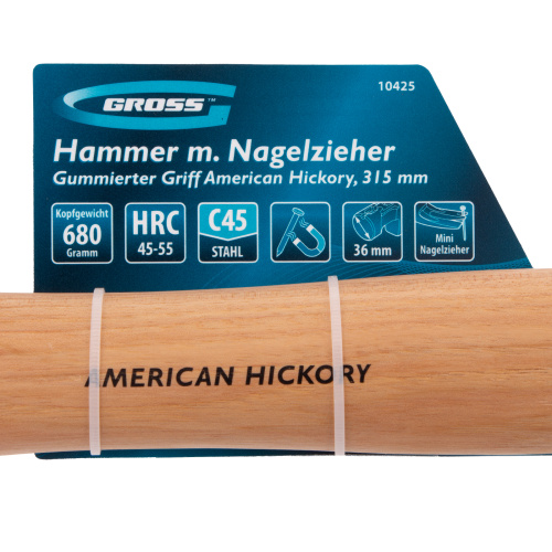 Молоток-гвоздодер, 680 г, угол 75, магнит, обрезиненная рукоятка AMERICAN HICKORY GROSS купить в Москве с доставкой по всей России | ProtosMarket.ru