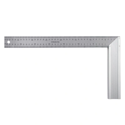 Угольник стальной 400 мм, нержавеющая сталь, градуировка, алюминиевое основание Denzel по ценам производителя в Санкт-Петербурге с доставкой по всей России
