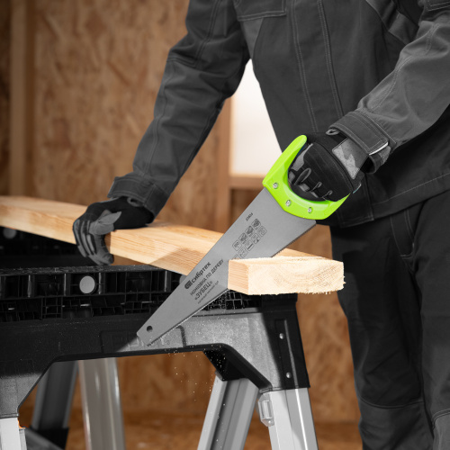 Ножовка по дереву"Зубец" для точных пильных работ, 350 мм, каленый зуб 2D, 14 TPI, двухкомпонентная рукоятка Сибртех купить в Москве с доставкой по всей России | ProtosMarket.ru