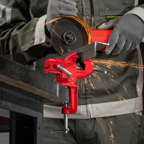 Тиски слесарные, 50 мм, настольные, поворотные, c наковальней MTX по ценам производителя в Санкт-Петербурге с доставкой по всей России