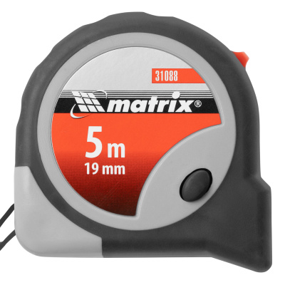 Рулетка Continuous fixation,5 м х 19 мм,двухкомпонентный корпус,плавная фиксация Matrix по ценам производителя в Санкт-Петербурге с доставкой по всей России