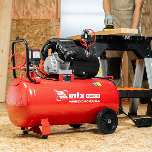 Компрессор воздушный КК-2200/100, 2,2 кВт, 350 л/мин, 100 л, прямой привод, масляный MTX по ценам производителя в Санкт-Петербурге с доставкой по всей России