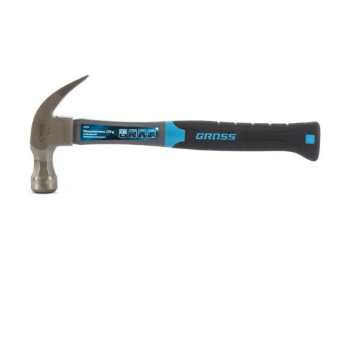 Молоток-гвоздодер, 570 г, фибергласовая трехкомпонентная рукоятка Gross по ценам производителя в Санкт-Петербурге с доставкой по всей России