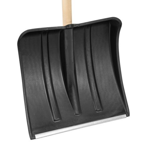 Лопата для уборки снега пластиковая, 380х385х1420 мм, оцинк. планка, деревянный черенок купить в Москве с доставкой по всей России | ProtosMarket.ru