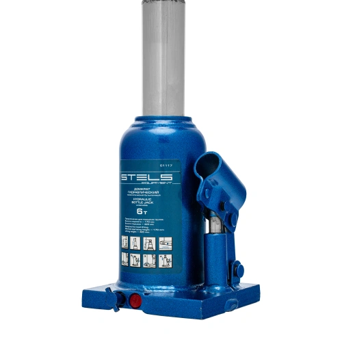 Домкрат гидравлический бутылочный телескопический, 6 т, H подъема 170-420 мм Stels по ценам производителя в Санкт-Петербурге с доставкой по всей России