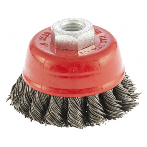 Щетка для УШМ, 75 мм, М14, "чашка", двухрядная, крученая проволока 0.8 мм Matrix купить в Москве с доставкой по всей России | ProtosMarket.ru