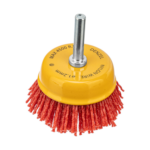 Щетка для дрели, 65 мм, Чашка, со шпилькой, нейлоновая щетина Denzel по ценам производителя в Санкт-Петербурге с доставкой по всей России