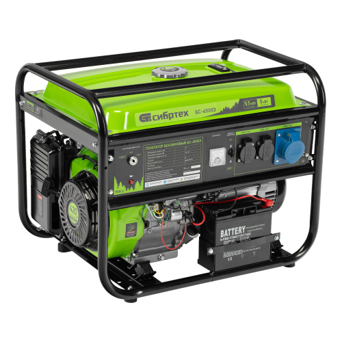 Генератор бензиновый БС-6500Э, 5.5 кВт, 230В, четырехтактный, 25 л, электростартер Сибртех по ценам производителя в Санкт-Петербурге с доставкой по всей России