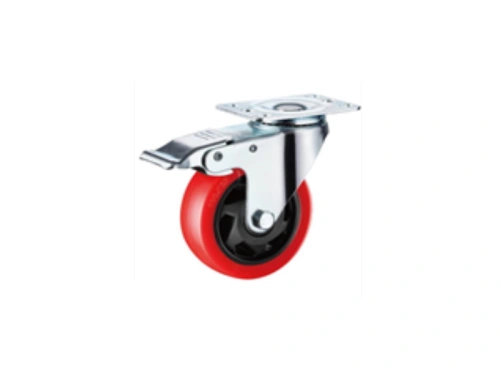 Колесо поворотное усиленное полиуретан SCBM 42 100 мм с тормозом по ценам производителя в Санкт-Петербурге с доставкой по всей России