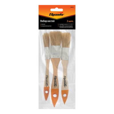 Набор кистей, 3 шт, плоские 1/2", 3/4", 1" Sparta купить в Москве с доставкой по всей России | ProtosMarket.ru