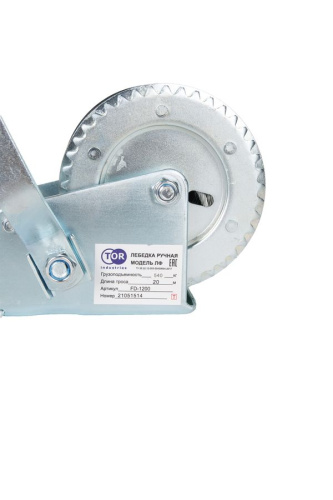 Лебедка ручная TOR ЛФ-1200 (FD) г/п 0,5 т длина троса 20 м купить в Москве с доставкой по всей России | ProtosMarket.ru