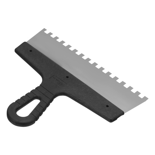 Шпатель из нержавеющей стали, 250 мм, зуб 8 х 8 мм, пластмассовая ручка Сибртех купить в Москве с доставкой по всей России | ProtosMarket.ru