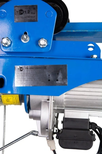 С ТЕЛЕЖКОЙ таль электрическая TOR PA 600/1200 кг 20/10 м (серия N) по ценам производителя в Санкт-Петербурге с доставкой по всей России