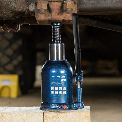 Домкрат гидравлический бутылочный телескопический, 10 т, подъем 180-430 мм Stels по ценам производителя в Санкт-Петербурге с доставкой по всей России