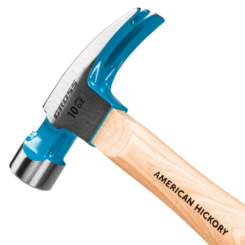 Молоток-гвоздодер, 280 г, угол 75, магнит, обрезиненная рукоятка American hickory GROSS купить в Москве с доставкой по всей России | ProtosMarket.ru