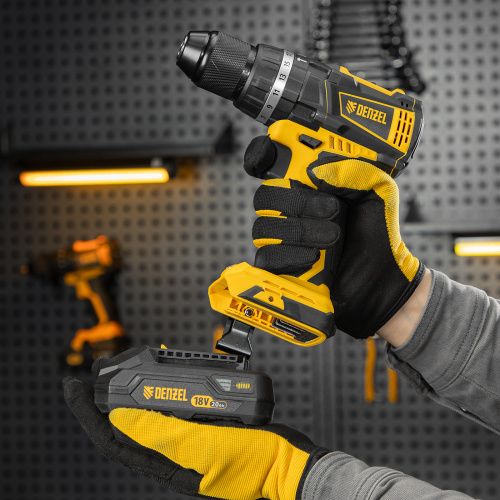 Дрель-шуруповерт аккумуляторная ударная бесщет CIDB-IB-18-02, Li-Ion, 18 В, 2 акк. Denzel купить в Москве с доставкой по всей России | ProtosMarket.ru