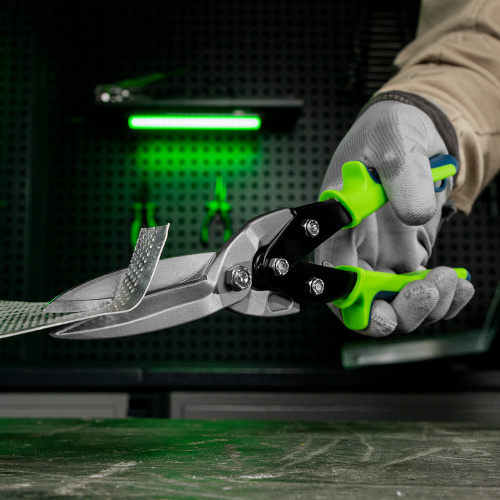 Ножницы по металлу, удлиненные, 285 мм, пряморежущие, двухкомпонентные обрезиненные рукоятки Сибртех купить в Москве с доставкой по всей России | ProtosMarket.ru