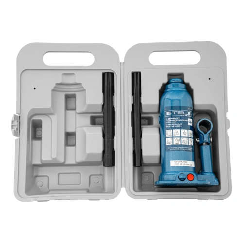 Домкрат гидравлический бутылочный, 4 т, h подъема 188-363 мм, в пластиковом кейсе Stels по ценам производителя в Санкт-Петербурге с доставкой по всей России