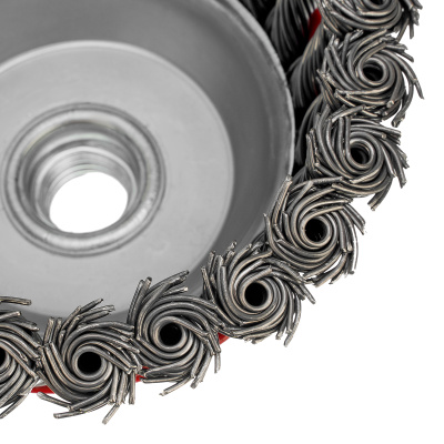 Щетка для УШМ, 100 мм, М14, "чашка", крученая проволока 0.8 мм Matrix по ценам производителя в Санкт-Петербурге с доставкой по всей России