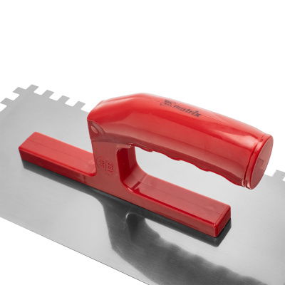 Гладилка стальная, 280 x 130 мм, зеркальная полировка, пластмастмассовая ручка, зуб 8 x 8 мм Matrix по ценам производителя в Санкт-Петербурге с доставкой по всей России