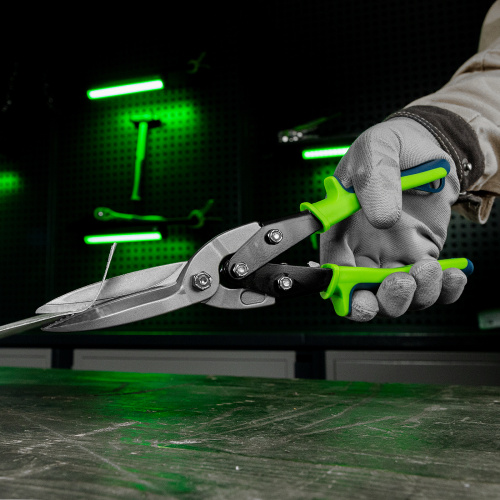 Ножницы по металлу, удлиненные, 285 мм, пряморежущие, двухкомпонентные обрезиненные рукоятки Сибртех купить в Москве с доставкой по всей России | ProtosMarket.ru