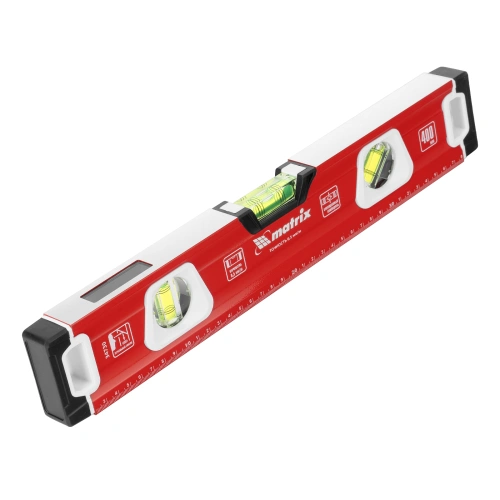 Уровень алюминиевый, магнит, фрезерованный, 3 глазка (1 зеркальный) 400 мм Matrix купить в Москве с доставкой по всей России | ProtosMarket.ru