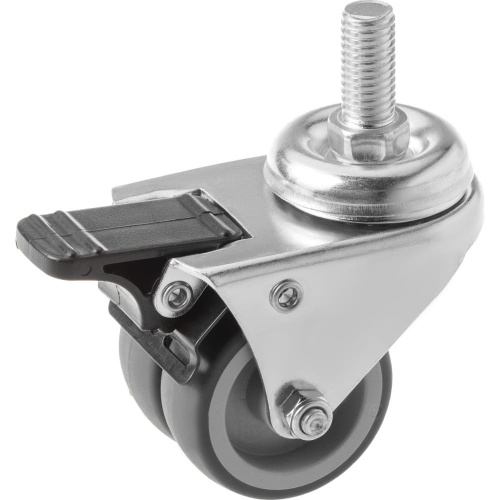 Колесо аппаратное поворотное SCtndb 25 50 мм двойное с болтом и тормозом по ценам производителя в Санкт-Петербурге с доставкой по всей России