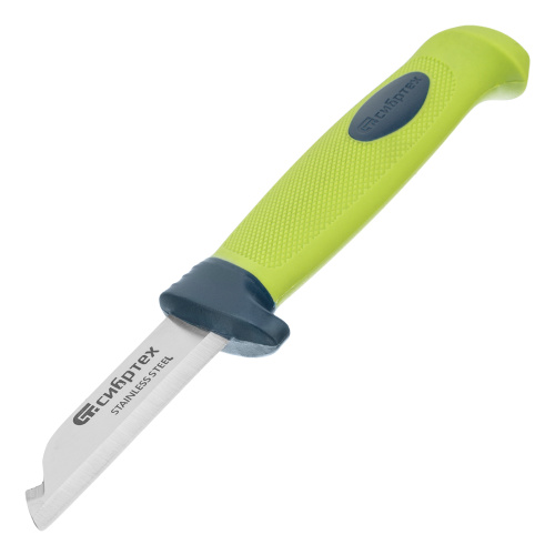 Нож монтажника с чехлом, обрезиненная рукоятка, 190 мм, лезвие 67 мм Сибртех купить в Москве с доставкой по всей России | ProtosMarket.ru