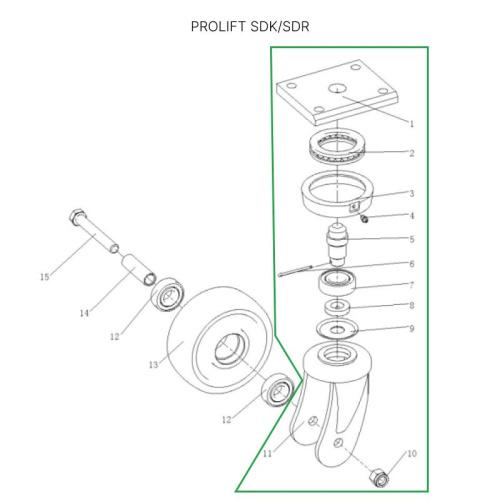 Кронштейн колесной опоры для штабелеров SDR1536/1545S/1645/1656/2036/2045, SDK по ценам производителя в Санкт-Петербурге с доставкой по всей России